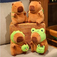 Capybara 9" Kawaii Matching Dinosaur Hat & Purse Plush Toy (1pc)