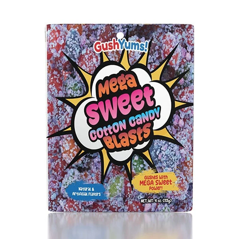 GushYums Mega Sweet Cotton Candy Blasts Gushing Gummy Candy (4oz)