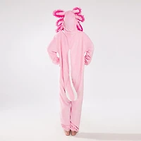 Cozy Cuddler Axolotl Flannel Onesie For Adults & Kids (1pc) Multiple Sizes