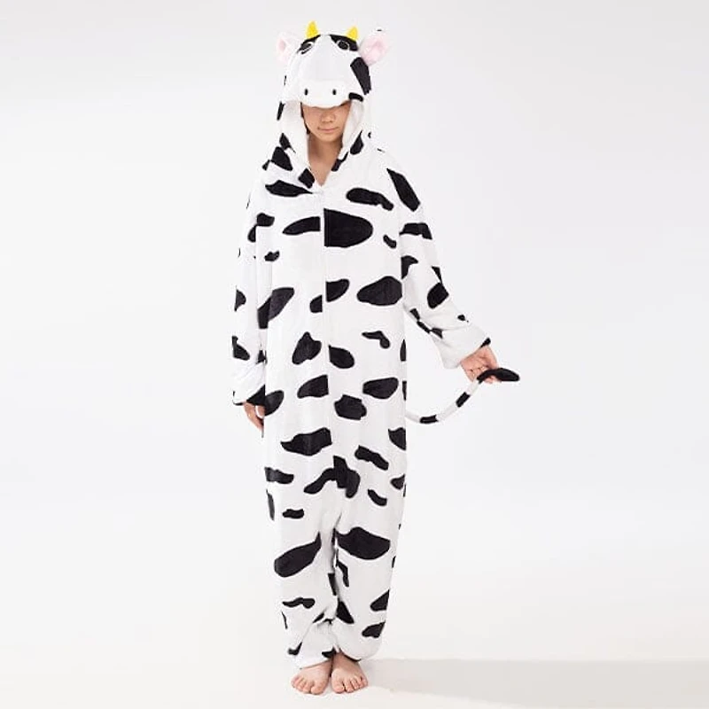 Cozy Cuddler Cow Flannel Onesie For Adults & Kids (1pc) Multiple Sizes