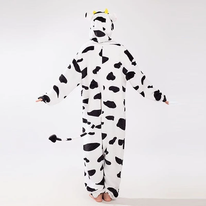 Cozy Cuddler Cow Flannel Onesie For Adults & Kids (1pc) Multiple Sizes