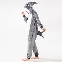 Cozy Cuddler Shark Flannel Onesie For Adults & Kids (1pc) Multiple Sizes