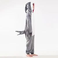 Cozy Cuddler Shark Flannel Onesie For Adults & Kids (1pc) Multiple Sizes