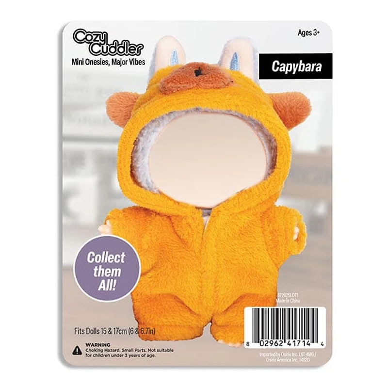 Outfit: Capybara Onesie Costume for Dolls - Petite Threads x Cozy Cuddler