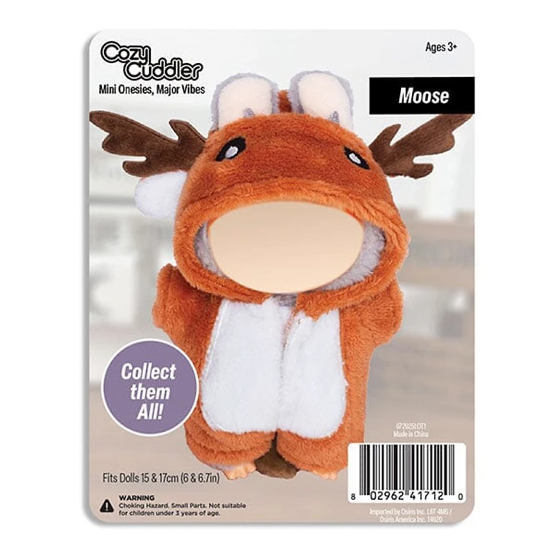 Outfit: Moose Onesie Costume for Dolls - Petite Threads x Cozy Cuddler