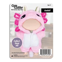 Outfit: Pink Axolotl Onesie Costume for Dolls - Petite Threads x Cozy Cuddler