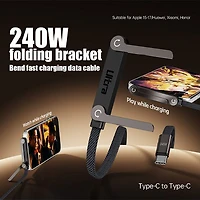 GearWaves USB-C Charging Cable w/ Built-In Phone Stand