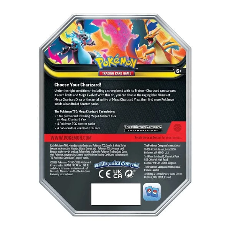 Pokémon TCG: Mega Charizard ex Collectible Tin Box
