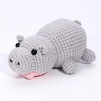 The LOOP Brigade: DIY Mini Crochet Plush Toy Complete Kit For Beginners - Chompy the Hippo