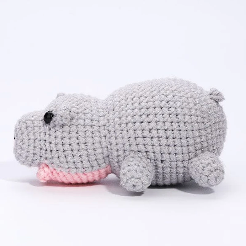 The LOOP Brigade: DIY Mini Crochet Plush Toy Complete Kit For Beginners - Chompy the Hippo