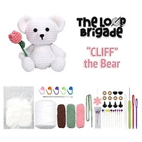 The LOOP Brigade: DIY Mini Crochet Plush Toy Complete Kit For Beginners - Cliff the Bear
