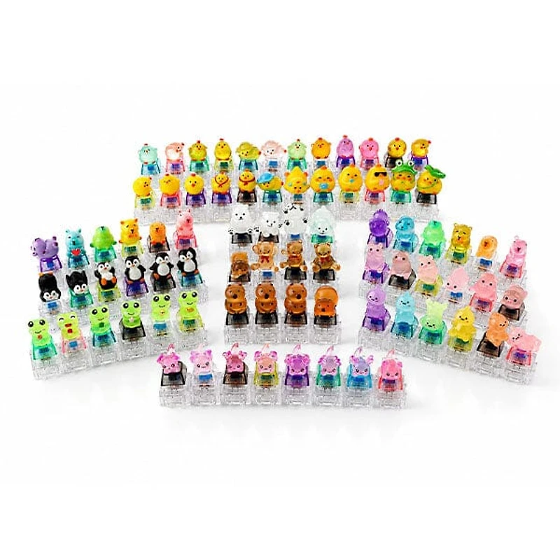 ClikCharms Fidget Keyboard Clicker Keychain - 1 Random 3D Animal Design