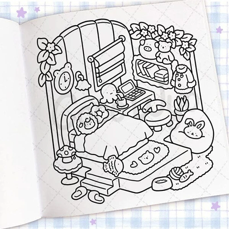 "Cozy Corner" Coloring Book: Cozy Space Coloring by Coco Wyo (45 Pages)