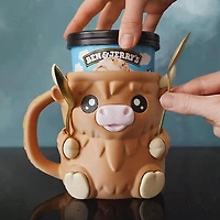 PintCuddler Cartoon Cow Ice Cream Pint Holder Kit (Includes 2 Spoons & Cookie Tray)