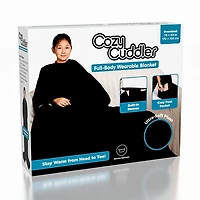 Cozy Cuddler Full-Body Wearable Blanket w/ Foot Pockets (1pc) Black or Grey