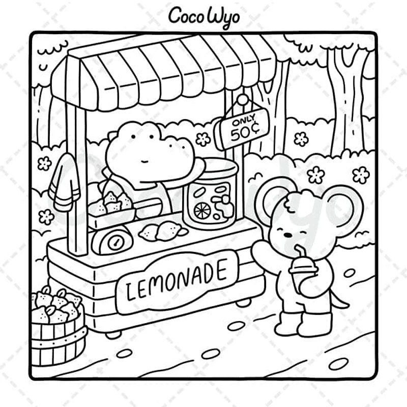"Cozy Friends" Coloring Book: Cozy Space Coloring by Coco Wyo (40 Pages)