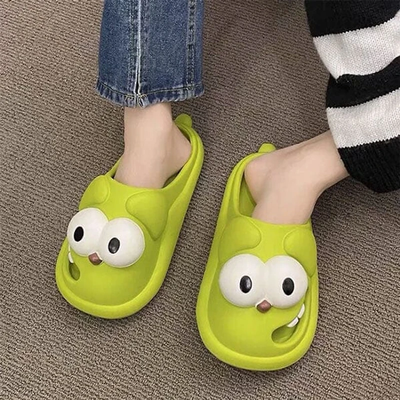 Shhhandals Cartoon Dog Unisex Anti-Slip Foam Cloud Slides - Green (Multiple Sizes)