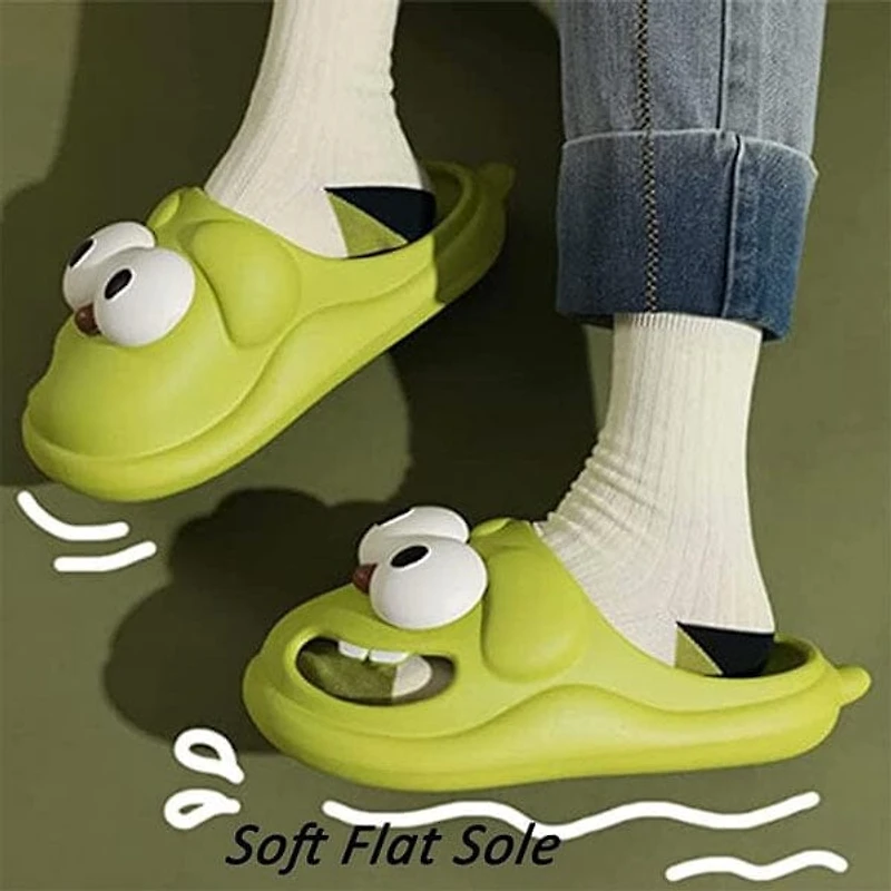 Shhhandals Cartoon Dog Unisex Anti-Slip Foam Cloud Slides - Green (Multiple Sizes)
