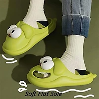 Shhhandals Cartoon Dog Unisex Anti-Slip Foam Cloud Slides - Green (Multiple Sizes)