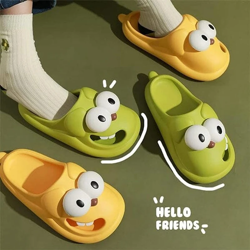 Shhhandals Cartoon Dog Unisex Anti-Slip Foam Cloud Slides - Green (Multiple Sizes)