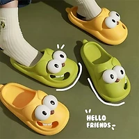 Shhhandals Cartoon Dog Unisex Anti-Slip Foam Cloud Slides - Green (Multiple Sizes)