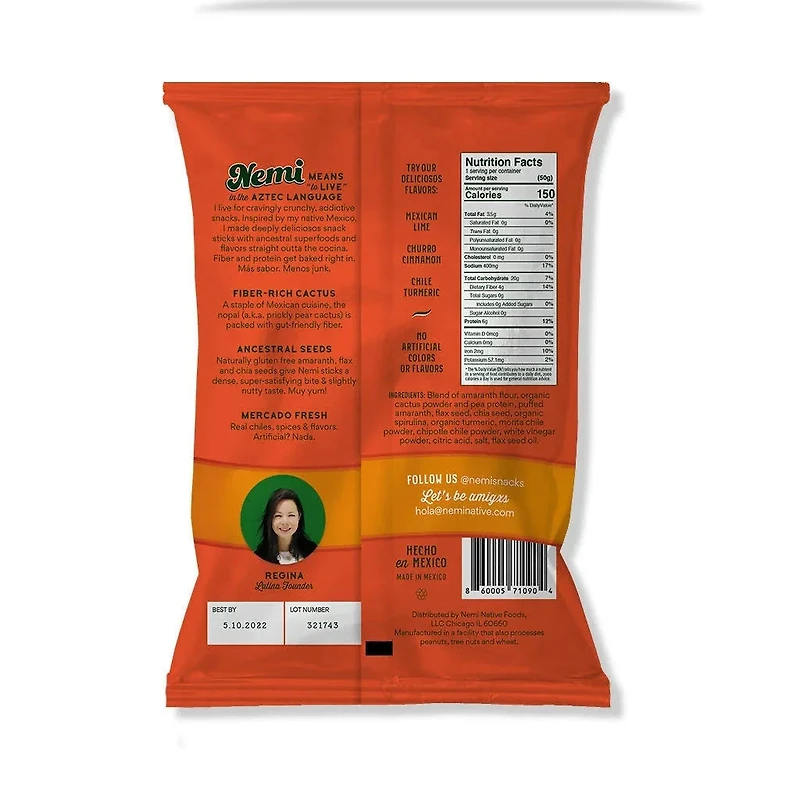 Nemi Cactus Crunchy Sticks - Smoky Chipotle