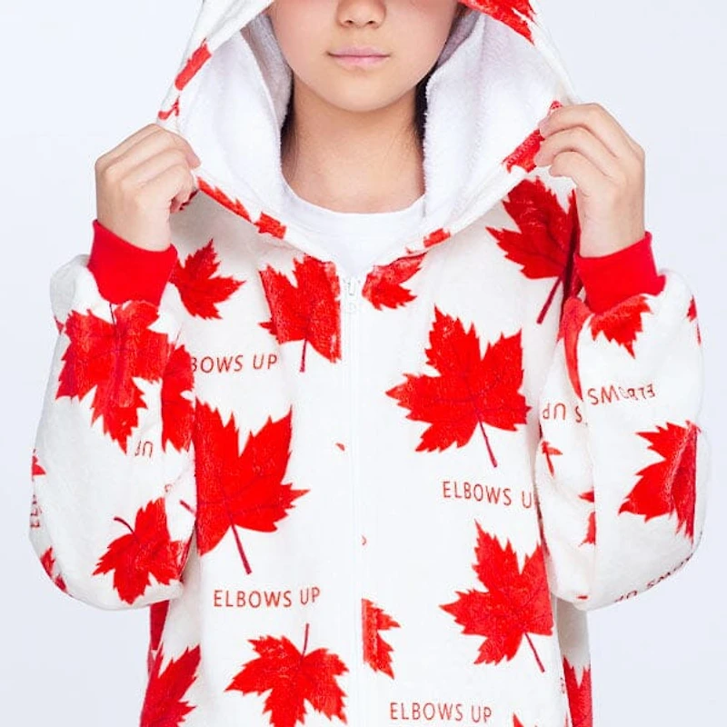 Cozy Cuddler "Elbows Up!" Canada Flannel Onesie For Adults & Kids (1pc) Multiple Sizes
