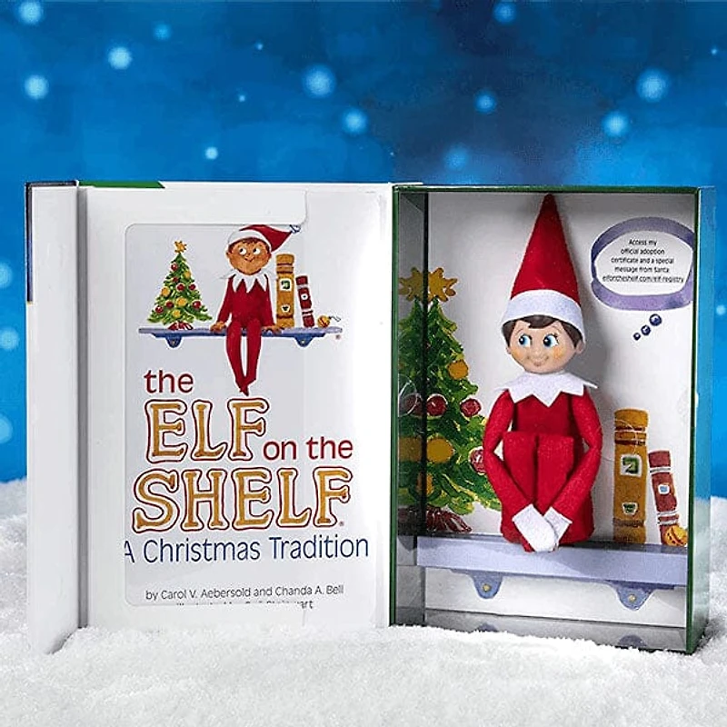 Elf On The Shelf® Official Christmas Tradition Kit (Blue Eye Boy English/French) Includes Storybook & Scout Elf!