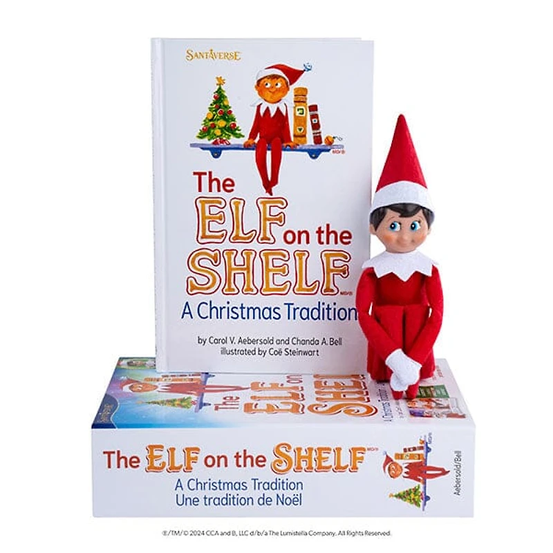 Elf On The Shelf® Official Christmas Tradition Kit (Blue Eye Boy English/French) Includes Storybook & Scout Elf!