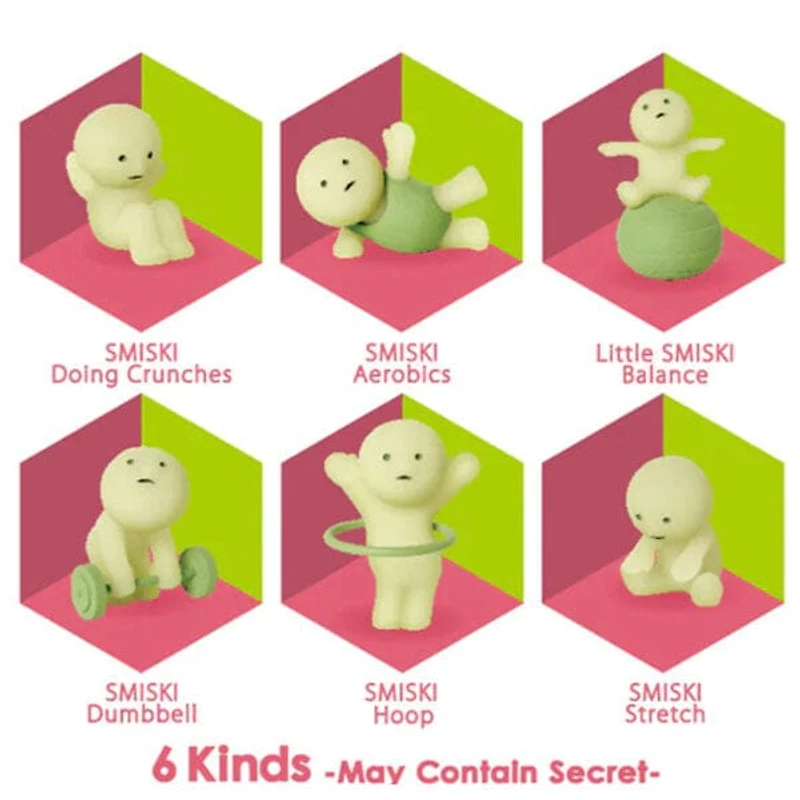 Smiski Exercising Series Collectible Glow in the Dark Figurine Blind Box (1pc)