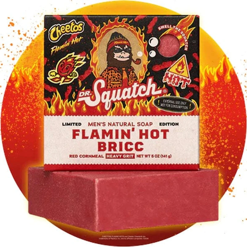 Dr. Squatch® Hot Cheetos™ Flamin' Hot Bricc All-Natural Bar Soap For Men (1pc) Limited Edition