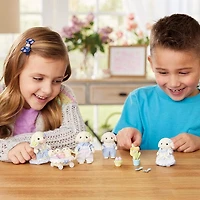 Calico Critters: Flora Rabbit Family (5pc) Posable Flocked Collectible Figurines