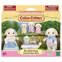 Calico Critters: Flora Rabbit Family (5pc) Posable Flocked Collectible Figurines