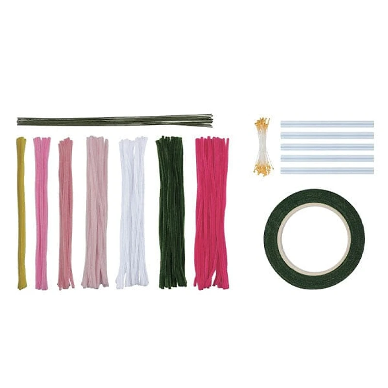 Studio Art DIY Chenille Flower Bouquet Craft Kit (206pc)