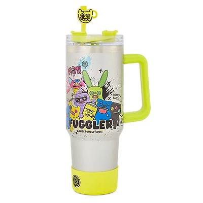 Fuggler 40oz Insulated Stainless Steel Drink Tumbler (1pc) Includes Straw & Charm