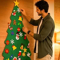 FunkyFir 63" DIY Musical Felt Christmas Tree with Motion-Sensor Lights