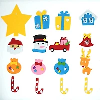 FunkyFir DIY 63" Felt Christmas Tree Wall Hanging w/ LED Lights & Ornaments