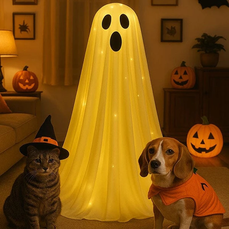 GlowGhoul DIY Ghost Lamp Kit For Halloween Decor (4ft Tall)