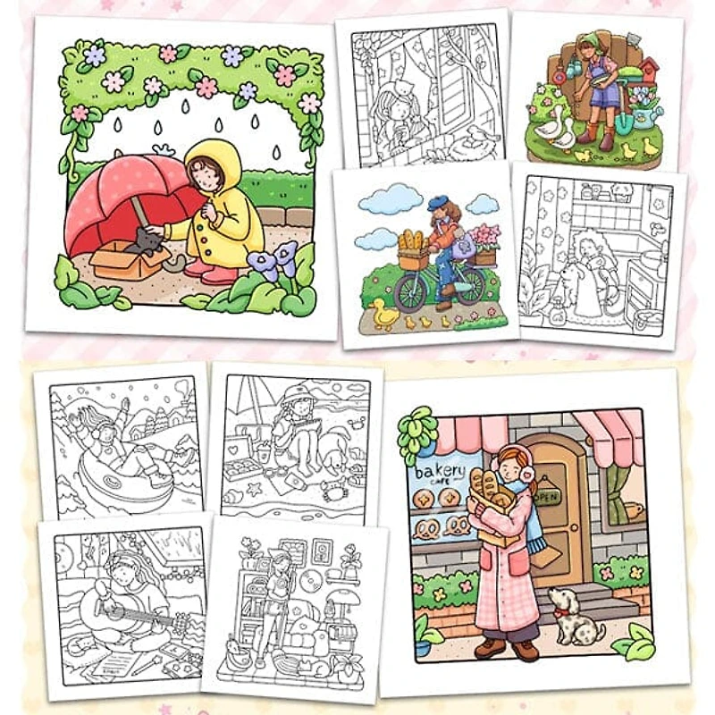"Girl Moments" Coloring Book: Cozy Space Coloring by Coco Wyo (40 Pages)