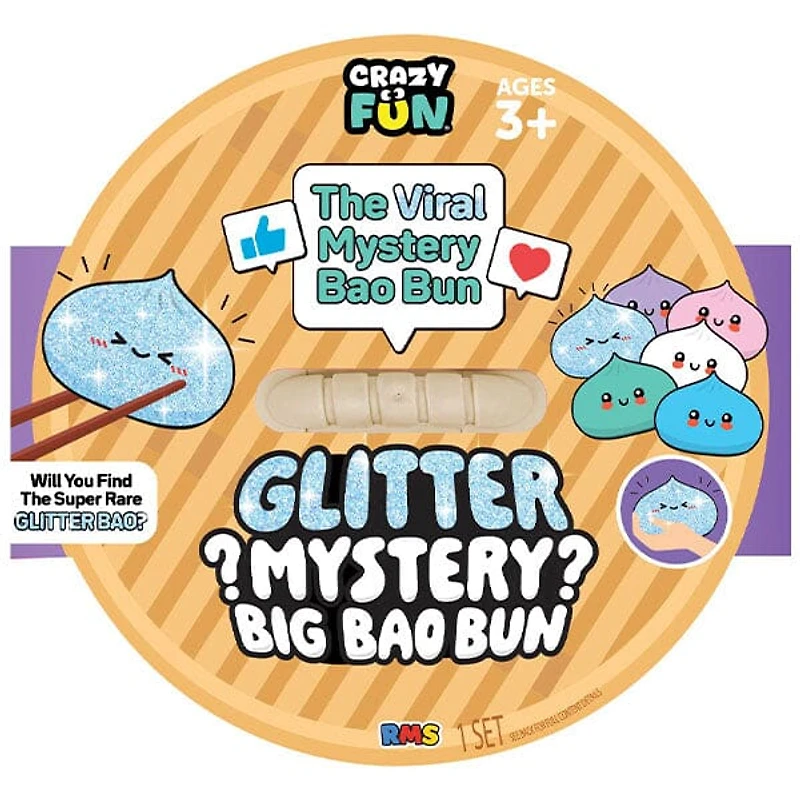 Glitter Mystery Big Bao Bun 7" Dumpling Squishy Fidget Toy (1pc)