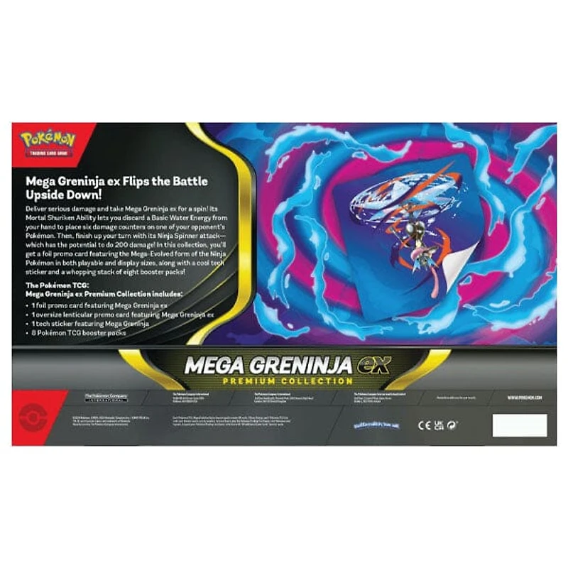 Pokémon TCG: Mega Greninja ex Premium Collection Box (8 Booster Packs + 2 Bonus Promo Cards)