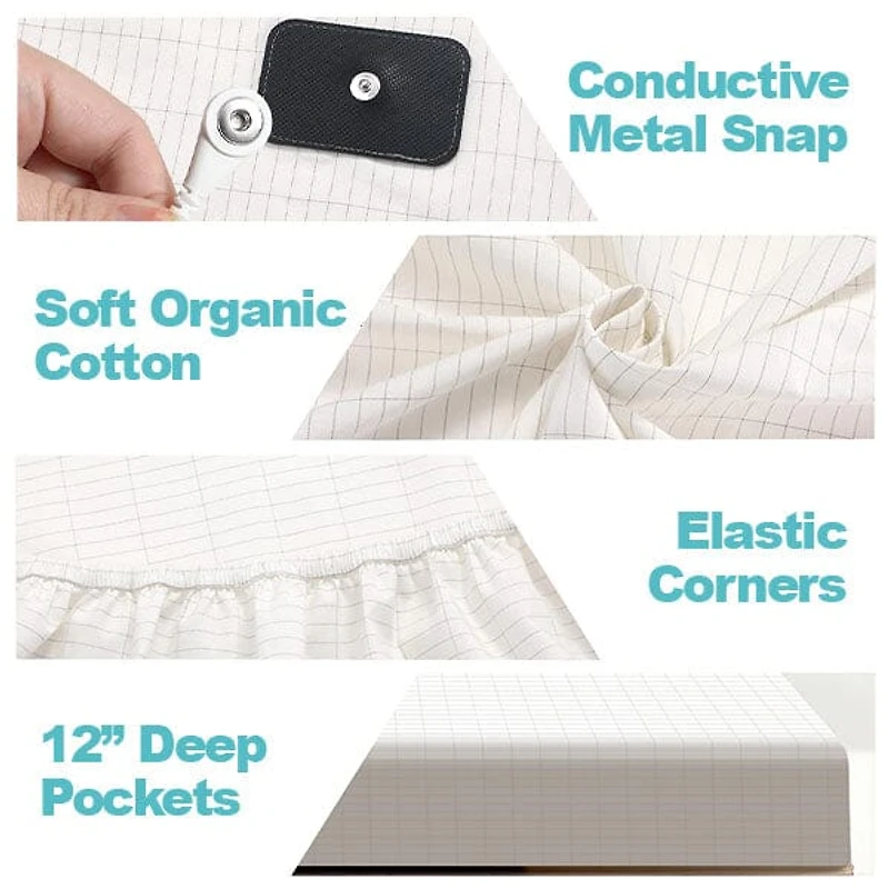 Quantum Grounding Sheet Cotton Queen Size Fitted Bed Sheet