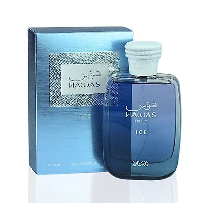 Rasasi Hawas Ice Eau de Parfum Men's Cologne Spray Bottle (100mL)