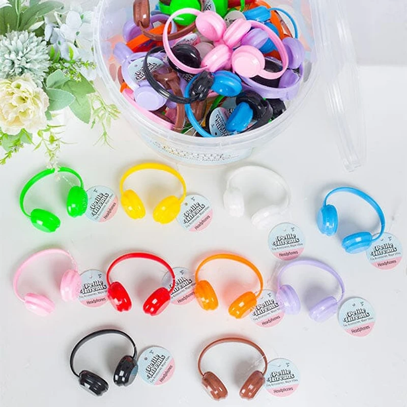 Mini Headphones Accessory for Plush Dolls (Assorted Colors) Petite Threads