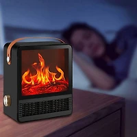 HeatMatez Portable Ceramic Heater With Real Flame!