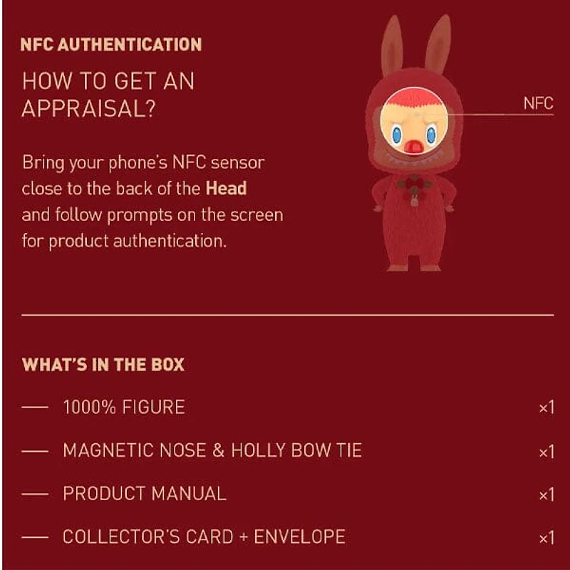 Pop Mart x THE MONSTERS: Giant 2.5-Foot MEGA Labubu TEC 1000% Winter Holiday Flocked Figure Doll (1pc)