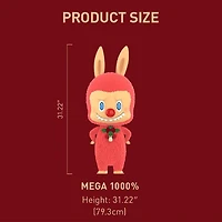 Pop Mart x THE MONSTERS: Giant 2.5-Foot MEGA Labubu TEC 1000% Winter Holiday Flocked Figure Doll (1pc)