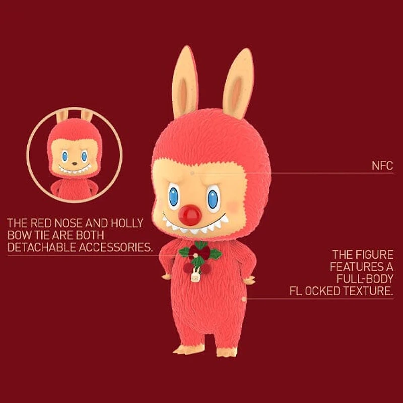 Pop Mart x THE MONSTERS: Giant 2.5-Foot MEGA Labubu TEC 1000% Winter Holiday Flocked Figure Doll (1pc)