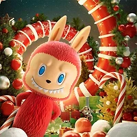 Pop Mart x THE MONSTERS: Giant 2.5-Foot MEGA Labubu TEC 1000% Winter Holiday Flocked Figure Doll (1pc)