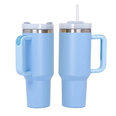 HydriEase 40oz Vacuum Insulated Tumbler Cup With Handle & Straw (1pc) Multiple Colors